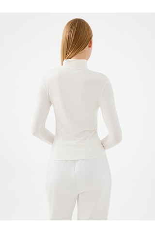 Slim Fit Kadın Bluz U.kol Ekru