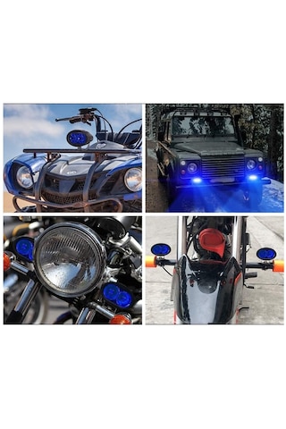 Motosiklet Forklift Atv Uyarı İz Lambası Mercekli Mavi Işık