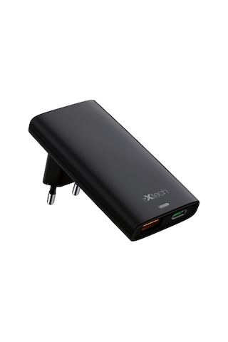 Ixtech Ix-hc8 65w Type-c Ve Usb Çift Port Ultra İnce Evrensel Başlıklı Seyahat Şarj Adaptörü
