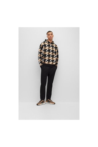 BOSS Erkek Siyah Desenli Sweatshirt Siyah Siyah