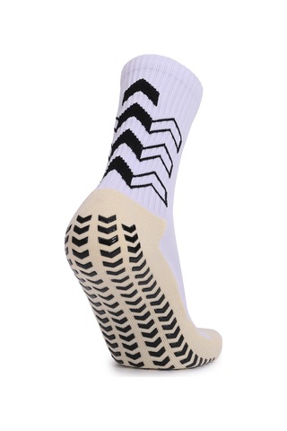 Moveevo Spor Çorapları, Bantlı Yastık Tabanlı, Kaymazlı Diz Altı, Nikel-koton, Geniş Lastik Yaka, Nüfuscu, 1 Çift Beyaz