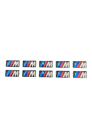 Bmw M Logolu 3m Damla Etiket 3d Kabartmalı Oto Sticker 10lu Set Araç & Anahtarlık Aksesuar 1,5x0,8cm Çok Renkli