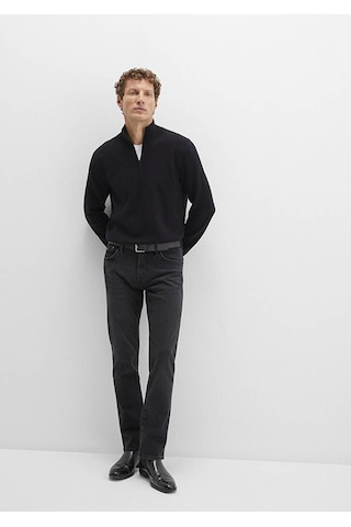 Mavi Half Zip Siyah Erkek Kazak M0710328-900 Siyah