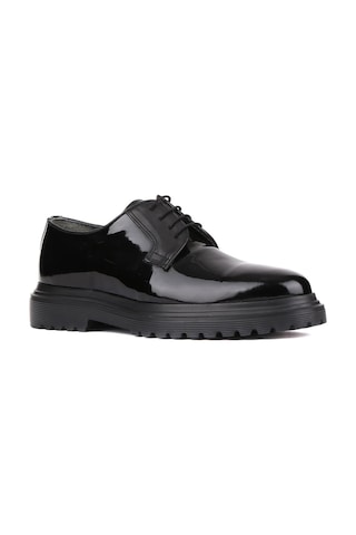 Shoetyle - Siyah Rugan Deri Bağcıklı Erkek Klasik Ayakkabı 250-2013-780-siyah Siyah