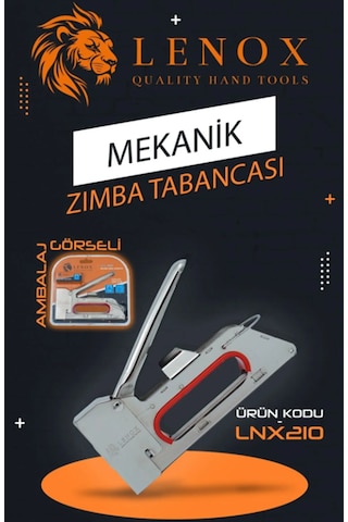 Lenox Tools Mekanik Zımba Tabancası 4 8 Mm Güçlü El Zımbası Ahşap Kumaş Karton Uyumlu 200 Adet Zımba