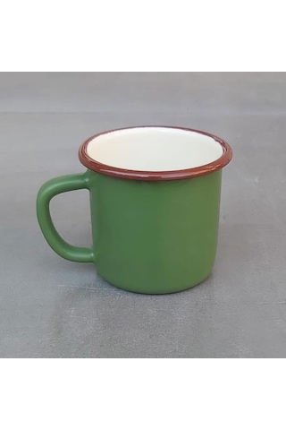 Emaye Kupa Asker Yeşili Yeşil