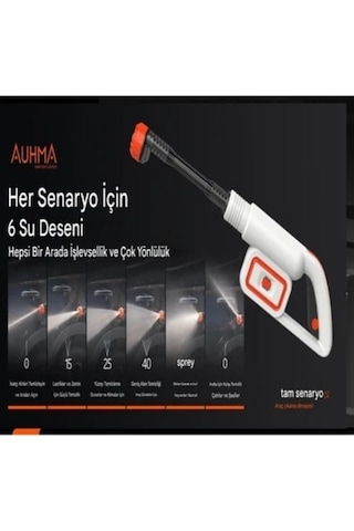 Auhma Acr-08 Katlanabilir Kovalı Basınçlı Araç Yıkama Makinesi 20.000 Mah Batarya 335 Psı Güç 16 Bar