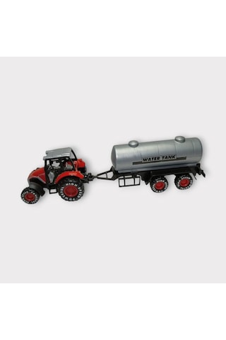 Çek Bırak Römorklu Traktör 25cm - Kırmızı Su Tankı Kırmızı