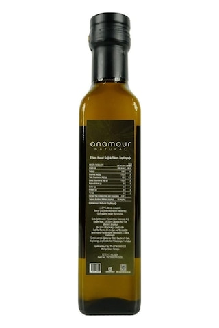 Anamour Natural Soğuk Sıkım Erken Hasat Elysium Garden Otel Zeytinyağı 250 ML
