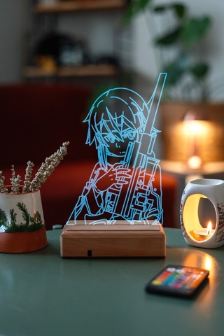 Asada Shino Sword Art Online Tarım 16 Renk Kumandalı 3d Gece Lambası