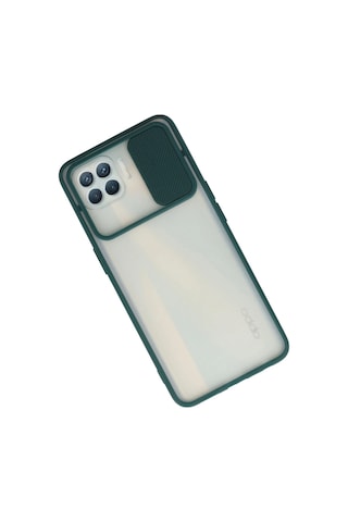 Cosmotex Newface Oppo Reno 4 Lite Kılıf Palm Buzlu Kamera Sürgülü Silikon - Yeşil