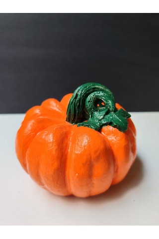 Dekoratif Balkabağı Orta Boy, Turuncu El Yapımı, Ev Dekoru, Masa Dekoru, Obje, Biblo