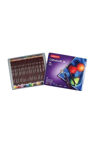 Derwent Coloursoft Kuru Boya Kalemi 24'lü Teneke Kutu