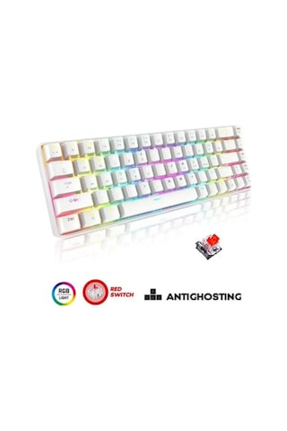 Miaextreme Sarftech T60 Beyaz Rgb Klavye Kablolu Gaming Oyuncu Klavyesi T60