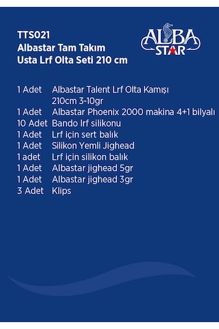 Albastar Tam Takım Usta Lrf Olta Seti Tts021 210Cm-Standart
