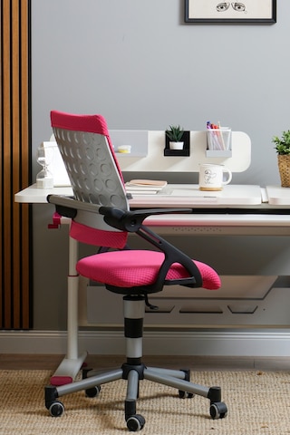 Creo Mobili Yükseklik Ayarlı Vega Plus Çalışma Sandalyesi, Ofis Ve Bilgisayar Koltuğu Fuşya/fuşya Gri