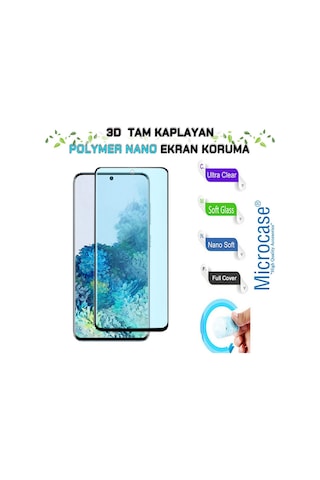 Samsung Uyumlu Galaxy S20 Plus 3D Polymer Kavisli Tam Kaplayan Nano