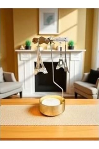 Isı İle Dönen Mumluk Eyfel Kulesi Modeli, Dekoratif Metal