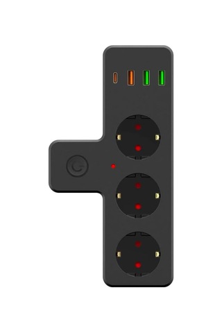 Buffer Termal Akım Korumalı 3 Adet Soket,3 Adet Usb Ve 1 Adet Type-c Girişli 20w Priz Model 3397 0