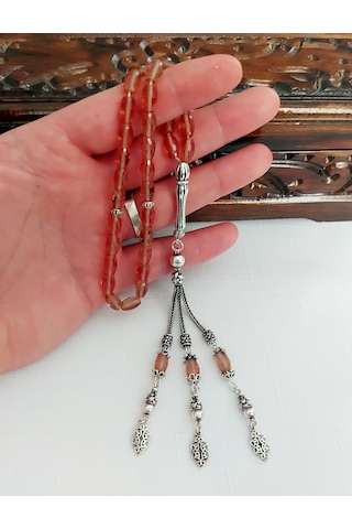 Özel El İşi Kapsül Kesim Full Gümüş İmame Gümüş Püskül Işıklı Kutusuyla Efsane Zültanit Tesbih... Ölçü: 6,5 X 9,5 Açık Pembe