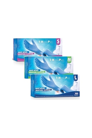 Has-Pet Pudrasız Mavi Nitril Muayene Eldiveni 100'lü x 20 Kutu