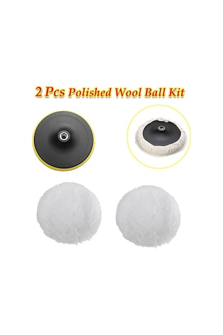 Prestigegoods 7 Yün Cila Pedi Seti - Mobilya & Araç Parlatma İçin Pratik Takım 1 Emici + 2/5/10 Ped