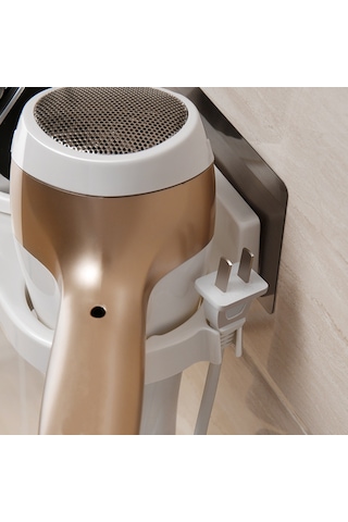 Moveevo Saç Kurutma Makinesi Tutucu Duvara Monte Saç Kurutma Makinesi Askı Rafı Düzenleyici Bardak Depolama Rafı Delme