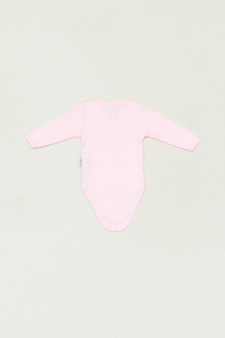 Fullamoda %100 Pamuk Bisiklet Yaka Unisex Çocuk Zıbın 25mcck4411128123-pudra Pudra