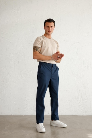 Braccas Erkek Armürlü Slim Fit Lacivert Pantolon Lacivert