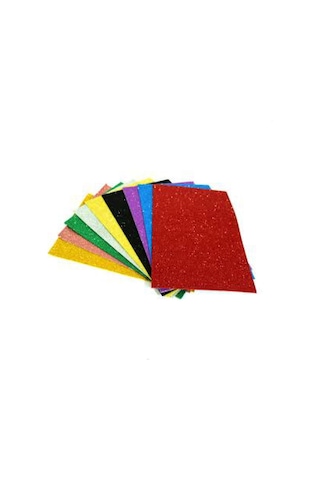 10'lu Eva Kağıdı Süngeri 20x30 Simli Yapışkanlı Krışık Renk