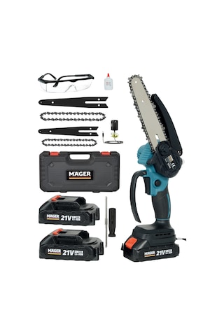 Mager ZY06KM Kömürsüz Yağ Hazneli Motor 5 Pilli Çift Pala Çift Zincir Dal Budama Testere Makinesi