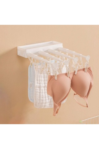 Homyl Klip Ve Damlama Askısı 20 Klipsli Depolama Eşarp Beyaz Beyaz Diğer