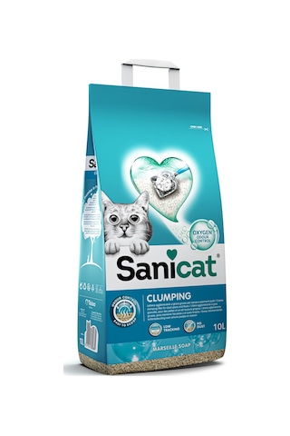 Sanicat Active Clumping White Marsilya Sabunlu Kedi Kumu 10 L Sanicat Active Clumping White Marsilya Sabunlu Kedi Kumu 10 L