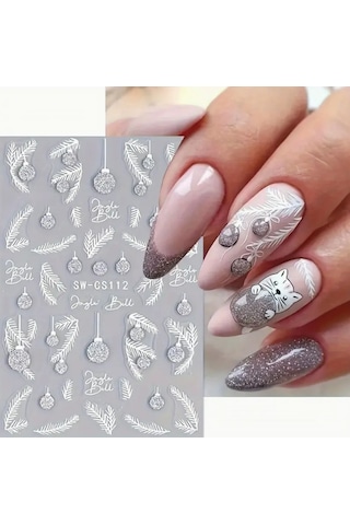 Nail Art Premium Slider Stiker Premium Slider 112 Sw-cs112 Beyaz