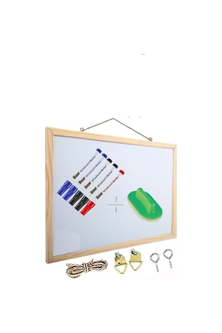 Duvara Monte Beyaz Yazı Tahtası 30x45 Cm 1 Adet Yazı Tahta Kalemi Ve Silgisi Laminant Yazı Tahtası Ahşap Çerçeve Genel