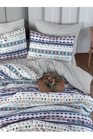 Mystory Home Lastikli Çarşaflı Çift Kişilik Nevresim Takımı Diamente