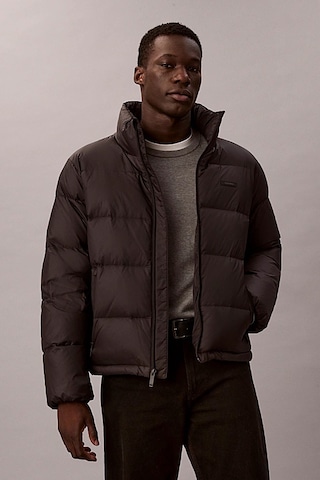 Erkek Regular Fit Dik Yaka Aplike Logolu Şişme Mont - Siyah Black