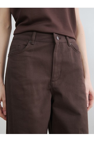 Lcw Modest Kahverengi Regular Fit Geniş Paça Kadın Pantolon