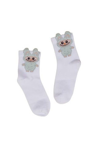 Kız Çocuk Çorap Soket 6 Çift Beyaz-gri-pembe-kahve-krem-gülkurusu-1888 ÇoK Renkli