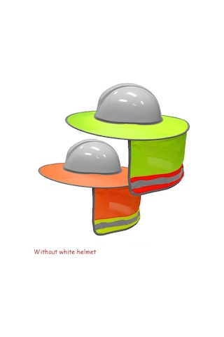 Şantiye Dış Mekan İnşaatı Katlanabilir Yansıtıcı Güvenlik Güneş Şapkası, Boyut: Bir Boyut Floresan Sarı