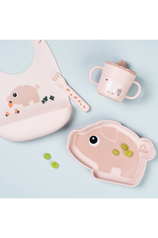 Done By Deer - Tiny Farm - Silikon Mama Önlüğü - Pembe