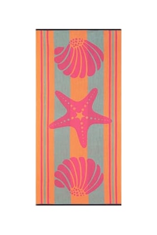 70x150 Cm Boyutunda Pembe Renkli Plaj Havlusu Açık Bej