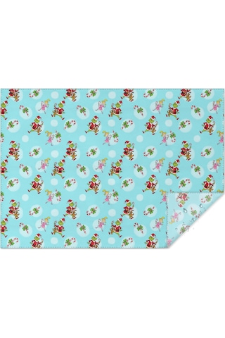 Noel Desenli Dikdörtgen Masa Örtüsü 60x84 İnç, Su Geçirmez Ve Leke Tutmaz Noel Grinch Şeker