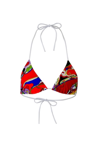 Pucci Desenli Üçgen Bikini Üstü Çok Renkli