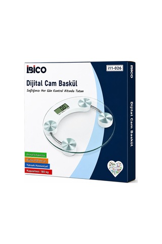 İbico İ11-026 Cam Banyo Baskül Terazi Tartı 30x30cm 180kg/0.1g Pilli Dijital Yuvarlak Lcd Ekran Diğer