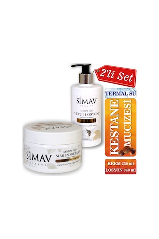 Simav Kestane Özlü Vücut Losyonu 340 ML + Kestane Özlü Nemlendirici Cilt Bakım Kremi 250 ML