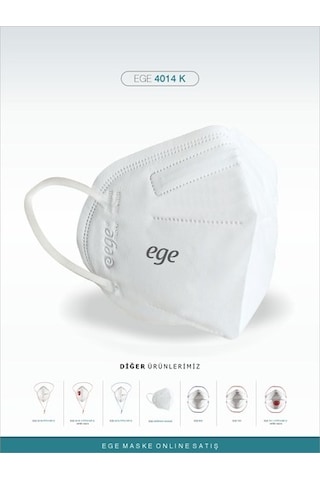 Ege Maske 4014-K Ffp2 Nr N95 Ventilsiz Maske 25'Li
