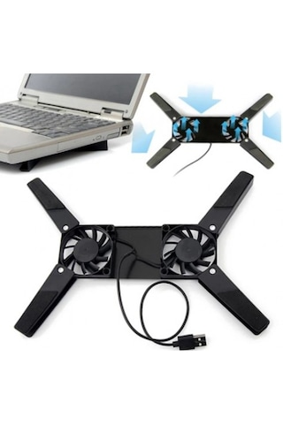 Katlanabilir Laptop Soğutucu 2 Fanlı.