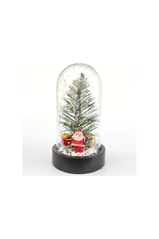 Yeni Yıl Ruhunu Yansıtan Led Işıklı Yılbaşı Çam Ağacı Dekoru Noel Baba Çam Ağacı Figürlü Ledli Fanus