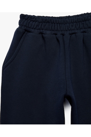 Koton Cep Detaylı Beli Lastikli Barrel Kesim Jogger Eşofman Altı Lacivert 7wmb40060tk
